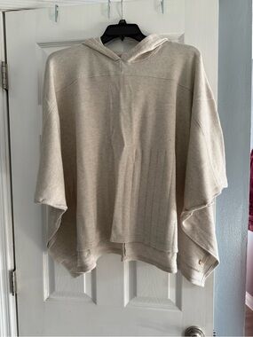 Livi Active Beige Hooded Poncho Sweater